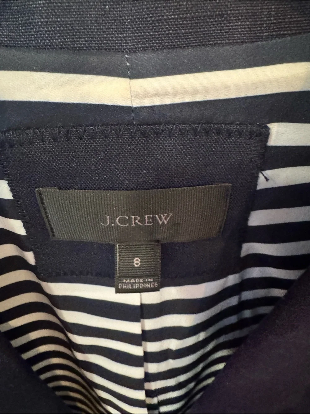J. Crew Navy Blazer with White Piping and Gold Buttons